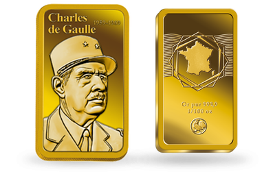 Lingot en or le plus pur « Charles de Gaulle »